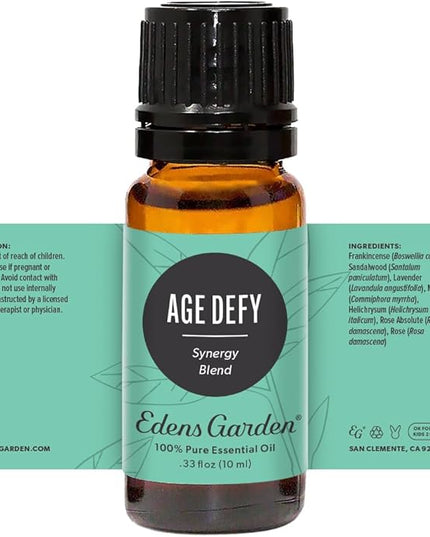 Edens Garden Age Defy Essential Oil Blend- 100% Pure Premium Grade, Undiluted, Natural, Therapeutic, Aromatherapy, The Best for Diffusing, Skin, Face, Kid Safe 10 ml (.33 fl oz)