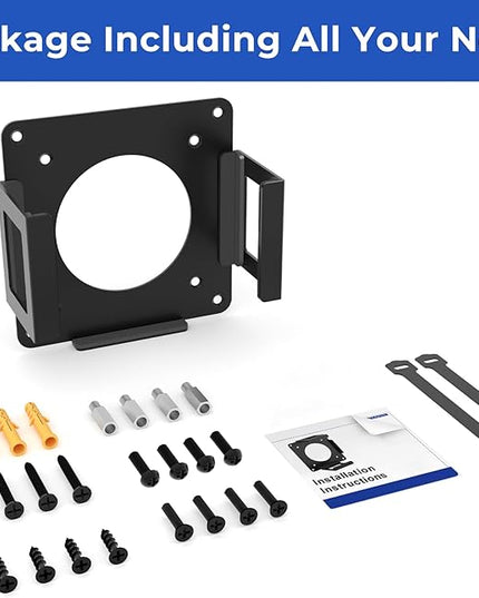 Metal Mount for GMKtec Mini PC VESA Wall and Under Desk Mount for GMKtec G6/ M6/ M5/ K9/ K8/ K7/ K6/ K5 Mini Desktop Computer Mounting Bracket with Cable Ties Micro PC Holder for GMKtec