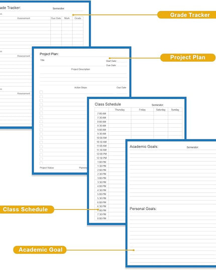 Academic Planner for 2026 or Anytime – 8.5" x 11" Undated Weekly Student Planner For Homeschool, High School, College & Nursing Students, 200 Pages, Blue