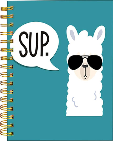 iampanda Spiral Journal Notebook,Strong Twin-Wire Binding with Premium Paper for Girl Women,Funny 60 Sheets A5 College Ruled Notebook/Journal,Perfect for School Office Home Gifts,Cute Sup Llama
