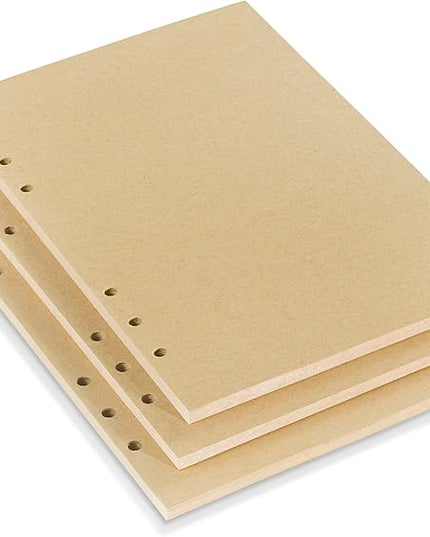 A5 Kraft Loose Leaf Refill Paper, 210x142mm, 135 Sheets Brown Planner Refills, 6-Ring Binder Compatible, 100GSM Insert Papers for Journals, Sketching, Vintage Writing & DIY Crafts