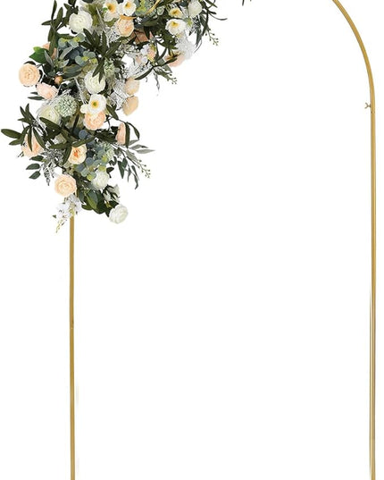 Vincidern 6.6 FT Wedding Arch Backdrop Stand for Parties, Balloon Arch Stand, Wedding Arches for Ceremony, Metal Arch Backdrop Stand for Bridal Baby Showers, Birthday Party Decoration Door Frame Gold