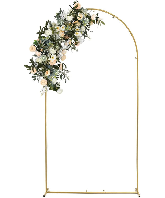 Vincidern 6.6 FT Wedding Arch Backdrop Stand for Parties, Balloon Arch Stand, Wedding Arches for Ceremony, Metal Arch Backdrop Stand for Bridal Baby Showers, Birthday Party Decoration Door Frame Gold