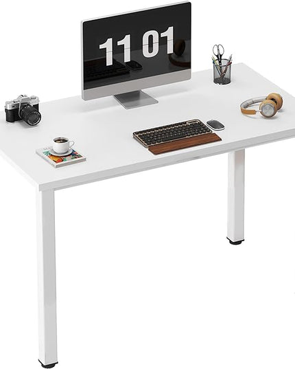 Need Small Desk, 39.4 inches Sturdy Writing Desk for Small Spaces, Small Computer Desk Teens Desk Study Table Laptop Desk Home Ofice Desk, White
