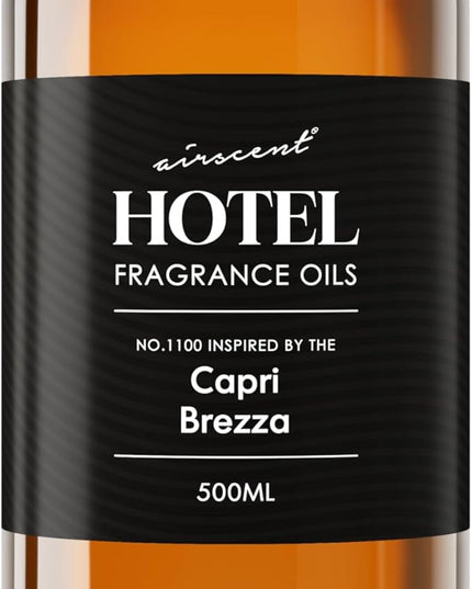 AirScent Capri Brezza Diffuser Oil No. 1100 - Volcano-Inspired Premium Fragrance Oil for Ultrasonic and Waterless Diffusers and Crafting - 500 ml, 16.9 fl oz Glass Bottle