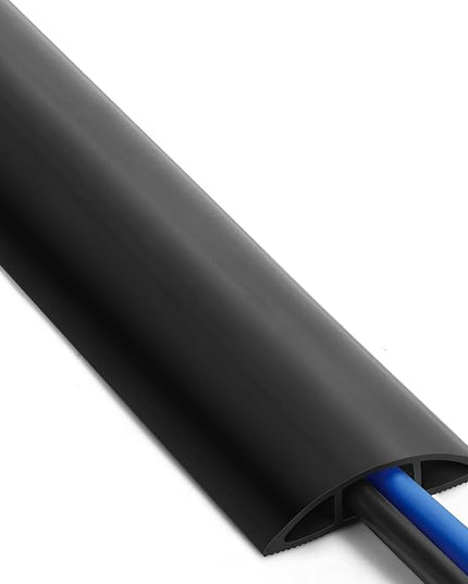 ZhiYo Floor Cord Cover 10ft, Cord Hider Floor Hide Extension Cords, Cable Management Prevent Cable Trips, Floor Cable Cover Wire Covers for Cords, Cable Protector Cord Cavity W0.6in H0.32in Black