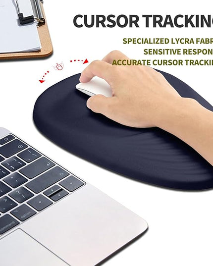 Hokafenle Ergonomic Mouse Pad Wrist Support, Terraced Slope Carpal Tunnel Wrist Pad for Mouse with Unibody Memory Foam, Wrist Rest Pain Relief Mousepad (Dark Blue, 11.8x7.9 in)