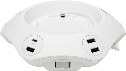 Tripp Lite Conference Surge Protector, 4 NEMA 5-15R Outlets, USB-C & 3 USB-A Ports, Micro-USB, 8 ft. Cord (TLP48USBCUFO)