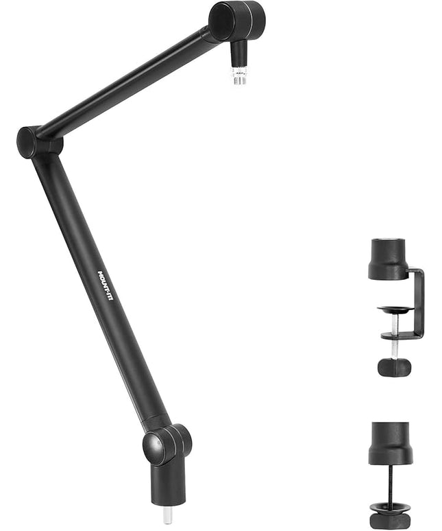 MOUNT-IT! Adjustable Microphone Boom Arm [3/8’’ to 5/8’’ Screw Adapter] Suspension Scissor Mic Stand, Desk Mount For Blue Snowball, Yeti, & Other Studio and Gaming Microphones (With Cable Management)