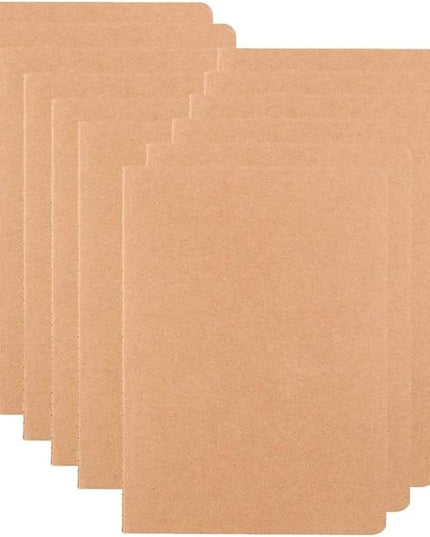 Large Blank Notebook Journals Bulk with Thick Plain Paper, 60 Pages, 8.5x11 inch, Sketchbook Composition Diary Subject Notebooks Planner for Students Office, Kraft Journal Set, 12 Pack