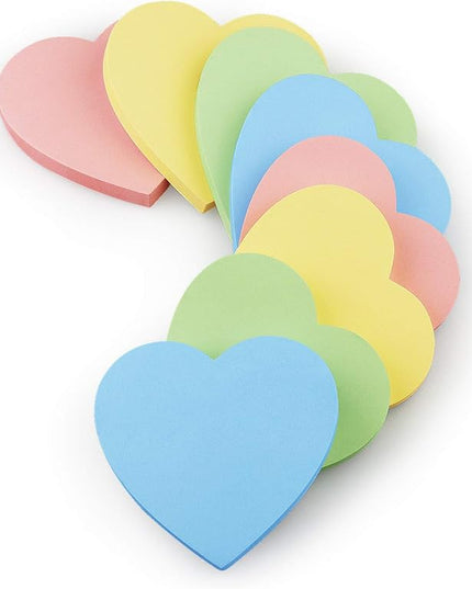 Heart Shape Sticky Notes 4 Color Pastel Colorful Sticky Pad 75 Sheets/Pad Self-Sticky Note Pads