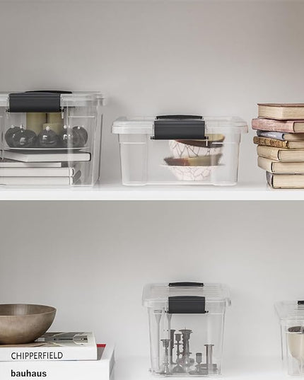 Superio Storage Bins with Lids- 6 Pack, 4.75 Qt Clear Boxes for Organizing, Stackable Plastic Containers- BPA Free, Non-Toxic, Odor Free, Organizer for Home, Office, Dorm