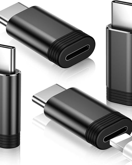 Temdan 4 Pack Lightning to USB C Adapter for iPhone 15/16/17 Pro/17 Pro Max,for iPhone 17/16 Charger,17/16 Accessories,Fast Charging&Data Transfer,USB C Charger Connector Cable,Not for Audio/OTG-Black