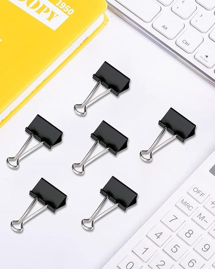 OWLKELA 140 PCS Mini Binder Clips 0.75 Inch, Metal Paper Clip Bulk, Small Black Clips for Home, School and Office Supplies