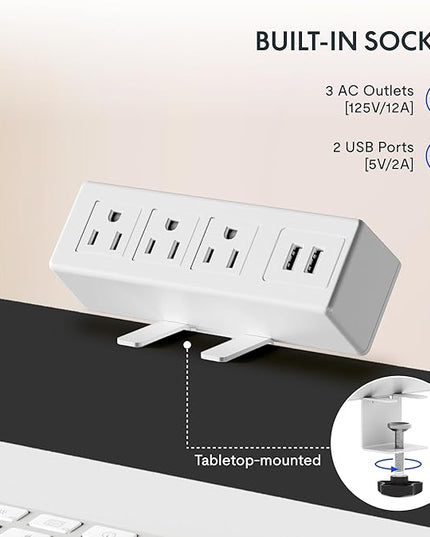FLEXISPOT EN2 Whole-Piece Standing Desk with Clamp Power Strip, 48 x 24'' Electric Stand Up Height Adjustable Desk with Cable Management (Gray Frame + 48" Marble Gray, 2 Packages)