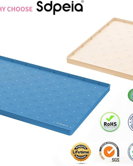 Sdpeia Under Sink Mat 22"×14" Waterproof Silicone Cabinet Liner & Sink Protector for Kitchen & Bathroom, Multi-Purpose Organizers Tray for Pets, Laundry, Cat Litter Mat