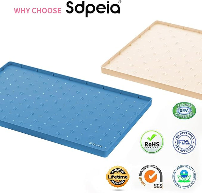 Sdpeia Under Sink Mat 31"×22" Waterproof Silicone Cabinet Liner & Sink Protector for Kitchen & Bathroom, Multi-Purpose Organizers Tray for Pets, Laundry, Cat Litter Mat
