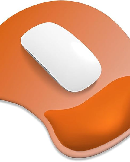 ITNRSIIET Ergonomic Mouse Pad, Cushioned Gel Wrist Rest, Non-Slip Base, Smooth Surface, Cute Multi-Color, 9.5 x 8.2 in, Peach Gradient