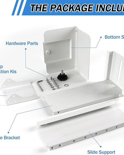 Heavy Duty Computer Wall Mount PC Case - Upgraded, Also Great for PC Mount Under Desk - Height Adjustable from 11" to 21", Width Adjustable from 5.5" to 9.8", Computer Tower Under Desk Home Office