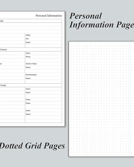 Daily Planner Undated - B5 To Do List Notebook Hourly Schedules, Spiral Appointment Planner for Women and Men, PVC Hardcover, Inner Pocket, Elastic Closure, 7" x 10", Grey