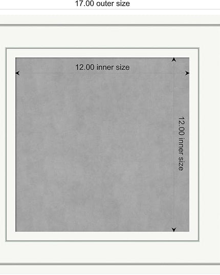 Amanti Art White Framed Magnetic Board 17x17 X-Small Vision Board for use with Magnets, 100% Metal Sheet to Display Items as Office Decor or for Home Organization in mudroom, Kitchen or Kids Room