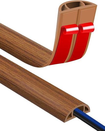 Floor Cord Covers for Wires 10FT Cable Hider Wire Cover Self Adhesive Cord Hider Floor for Offices, Homes, Workshops, Warehouses Cable Cavity 0.39" W x 0.27" H