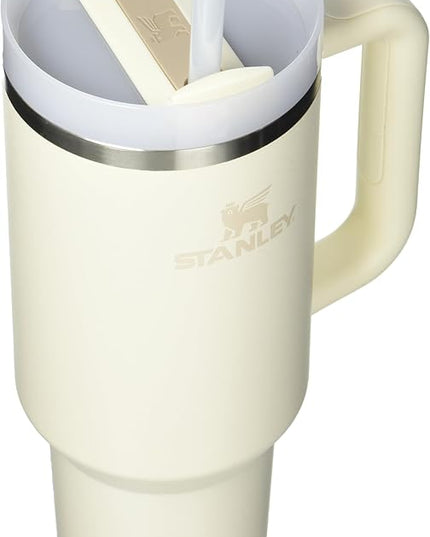 STANLEY Quencher H2.0 Tumbler with Handle and Straw 40 oz | Flowstate 3-Position Lid | Cup Holder Compatible for Travel | Insulated Stainless Steel Cup | BPA-Free | Cream 2.0