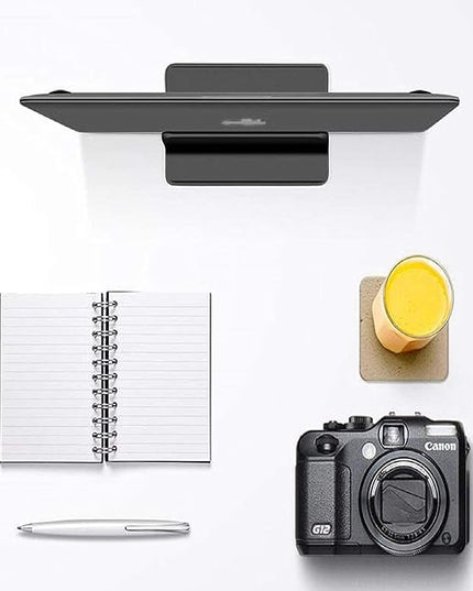Vertical Laptop Stand for Desk [Adjustable] Sturdy Aluminum Dock Fits All Laptops (up to 20.3 inches) Space Saving, Modern Compact Holder, Compatible with MacBook Pro/Air, Surface, HP, Dell (Black)