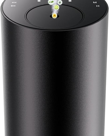 Waterless Essential Oil Diffuser, Portable Aromatherapy Diffuser, Mini Scent Machine, Battery Operated, 1/4/8-Hour Timer, 20ml Capacity, 3 Mist Levels for Home, Car, Room Office,No included oil(Black)