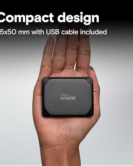 Crucial X10 Pro 4TB Portable SSD, Up to 2100MB/s Read, 2000MB/s Write, 3.2 USB-C, External Solid State Drive, Durable Storage for PC & Mac, for Professional Creators, Black - ‎CT4000X10PROSSD902