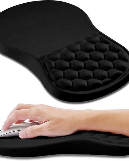 Hokafenle Ergonomic Mouse Pad Wrist Support, Wrist Rest Mousepad for Carpal Tunnel Pain Relief with Integrated Memory Foam Slope Massage Bulge (11.8x7.9 inch,Polar Night