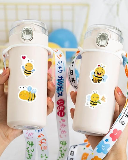500 Pcs Cute Bee Sticker for Teen - Sticker Graphic - Cartoon Stickers for Water Bottles Laptop Bumblebee Stickers Waterproof Aesthetic Vinyl Decals Stickers for Adults Teens