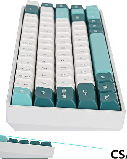 GTSP 163 Keys CSA Profile PBT Keycaps Set with 7U Spacebar, Double Shot Custom Green Keycap for ANSI Layout 60% 65% 100% MX Switches Mechanical Keyboard (Forest)