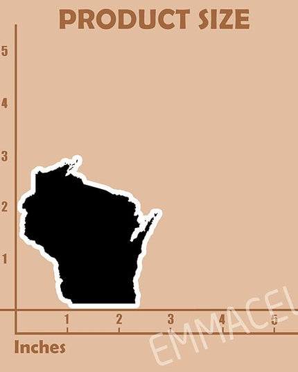 (3PCS) Wisconsin State Map Stickers, US State Stickers - Waterproof Vinyl Decals for Tumblers, Water Bottles, Laptops, Books, Scrapbooks, Great for Wisconsin Lovers 3 x 2.7 Inch