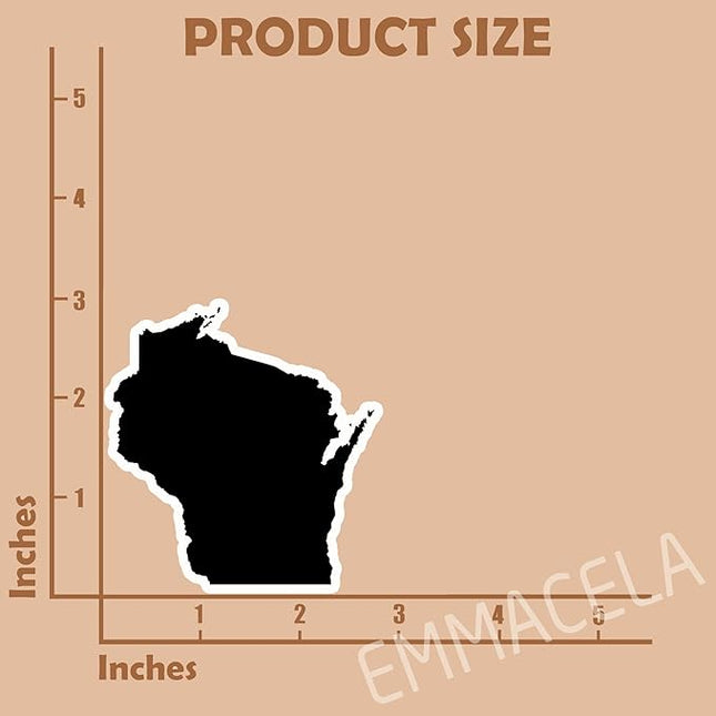 (3PCS) Wisconsin State Map Stickers, US State Stickers - Waterproof Vinyl Decals for Tumblers, Water Bottles, Laptops, Books, Scrapbooks, Great for Wisconsin Lovers 3 x 2.7 Inch
