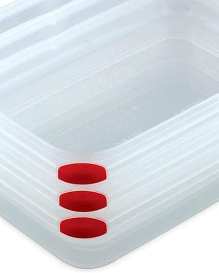 Sterilite Ultra-Seal 16 Cup Rectangle, Airtight Food Storage Container, Latching Lid, Microwave and Dishwasher Safe, Clear With Blue Gasket, 16-Pack