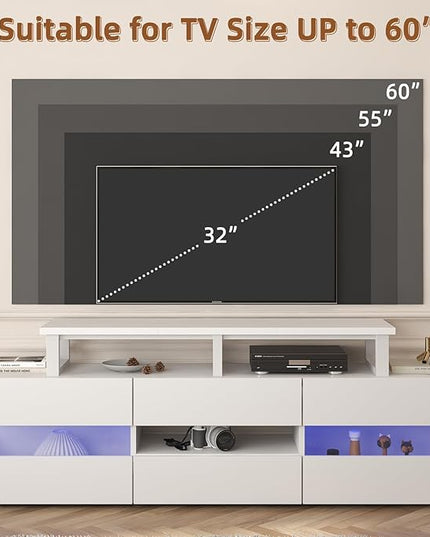 YAOHUOO 45" Large TV Riser for 32-60 inch TV, TV Riser Stand Shelf with Steel Legs, Tabletop TV Stand Riser for Home Office,White
