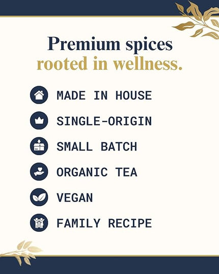 The Chai Box Loose Leaf 100% Organic Black Tea - Featured in Oprah's Favorite Things | Caffeinated Black Tea with Ginger, Cinnamon, Clove, Fennel & Cardamom (Pack of 1) 2.5 oz | Makes 25 Cups | Small Batch Loose Leaf Tea with Whole, Premium Spices