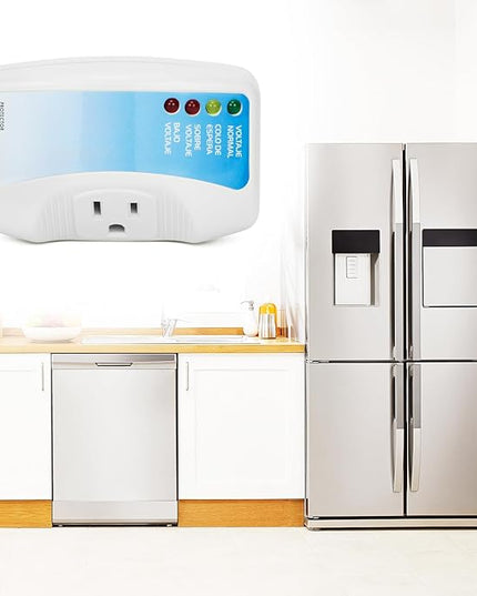 QWORK Voltage Protector 2-Pack for Major Appliances, 120V 1400W, Surge & Voltage Fluctuation Protection for Air Conditioners, TV/PC, Freezers