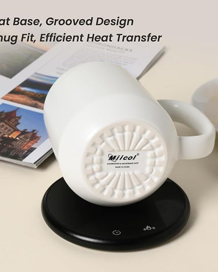 Miicol 16 oz Large Ceramic Coffee Mug, Tea, Mulled Drinks Cup, Gift for Office Staff or Home Using, Microwave and Dishwasher Safe, Frosted Surface, White