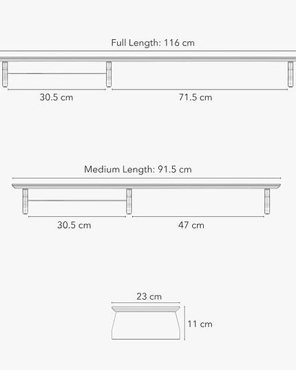 Raico Desk Cockpit Shelf Monitor Stand System Dual Screen Setup Wood Large Desk Accessory Organizer Unit (Black Wood, Medium | 36 Inches)