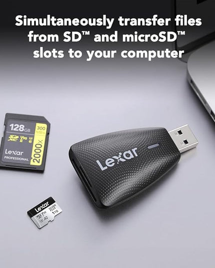 Lexar Multi-Card 2-in-1 USB 3.1 Reader, Works with SD and microSD Cards (LRW450UBNA)
