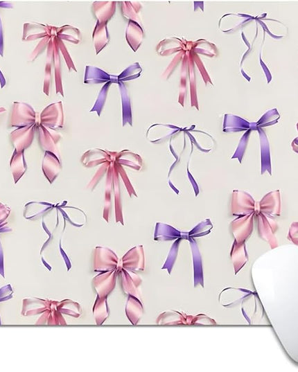Coquette Girlie Pastel Bows Square Mouse pad, Texture, Waterproof, Anti Slip Rubber Base, Computer Mouse pad, Laptop Mouse pad