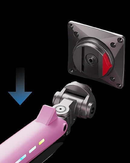 NB Gaming Monitor Arm or for 32 to 60 Inches Screen, Load up to 20 kg, VESA 75/100, RGB-Light, Heavy Duty, Multi Angle Adjustable, Premium Aluminum, Pink