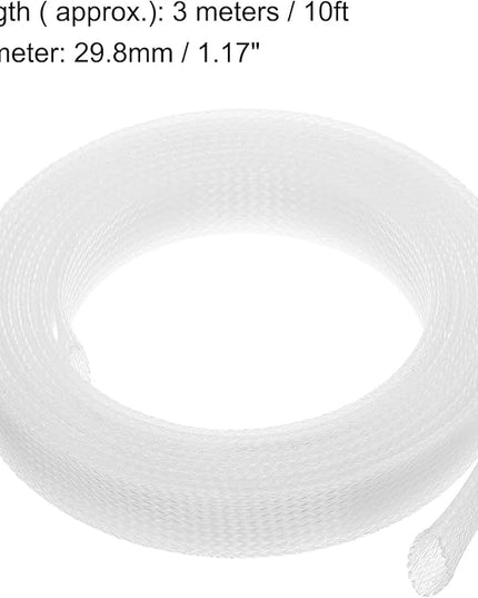 uxcell Expandable Sleeving,1 3/16-inch 10ft Cable Sleeve, Clear