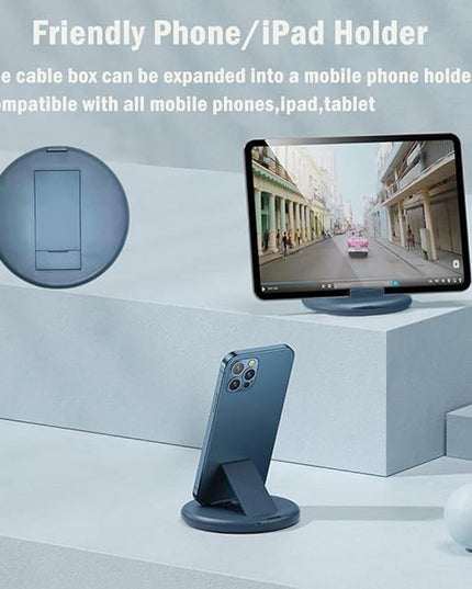 USB C Adapter Kit, Multi Charging Cable Case Convertor USB C to iOS Device Type C Micro Adapter Data Transfer Contains Card Slot for Traveling, Use as Phone Holder(Midnight Blue)