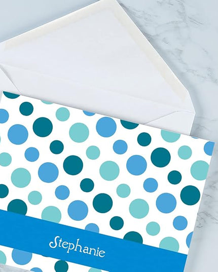 Current Zippy Dots Personalized Note Cards - 24 Cards with White Envelopes, 4¼ x 5½ Inch Size, Blank Stationery, Add Names or Text, For Thank You Notes, Invitations, & Announcements