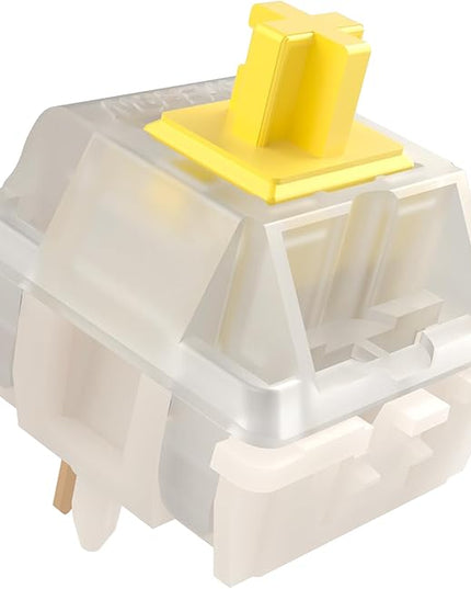 Gateron Milky Yellow Pro Keyboard Switches, Linear 5 Pin 50gf RGB LED Factory Pre Lubed Key Switches for MX Mechanical Keyboard(90Pcs)
