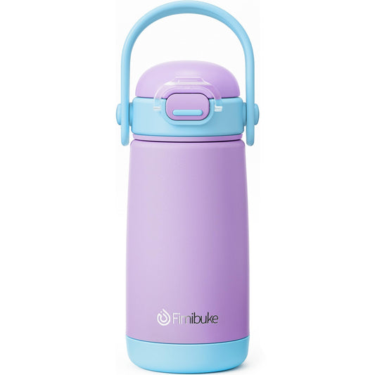 Fimibuke Toddler Water Bottle, 14oz Kids Insulated Cups with Straw Lid