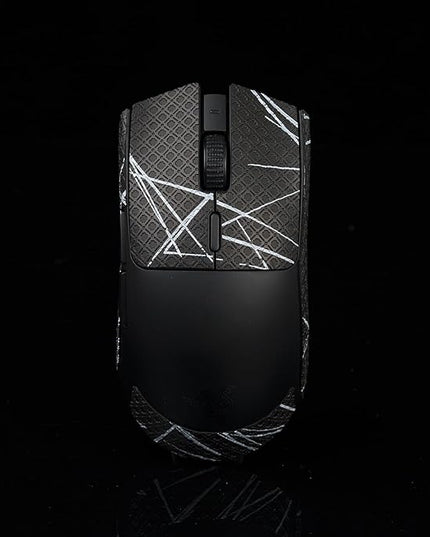 Gamer Mouse Grip Tape Sticker for Razer Viper V3 Non Slip Suck Sweat Pre Cut Easy Install PC Gaming Black White 0.4mm